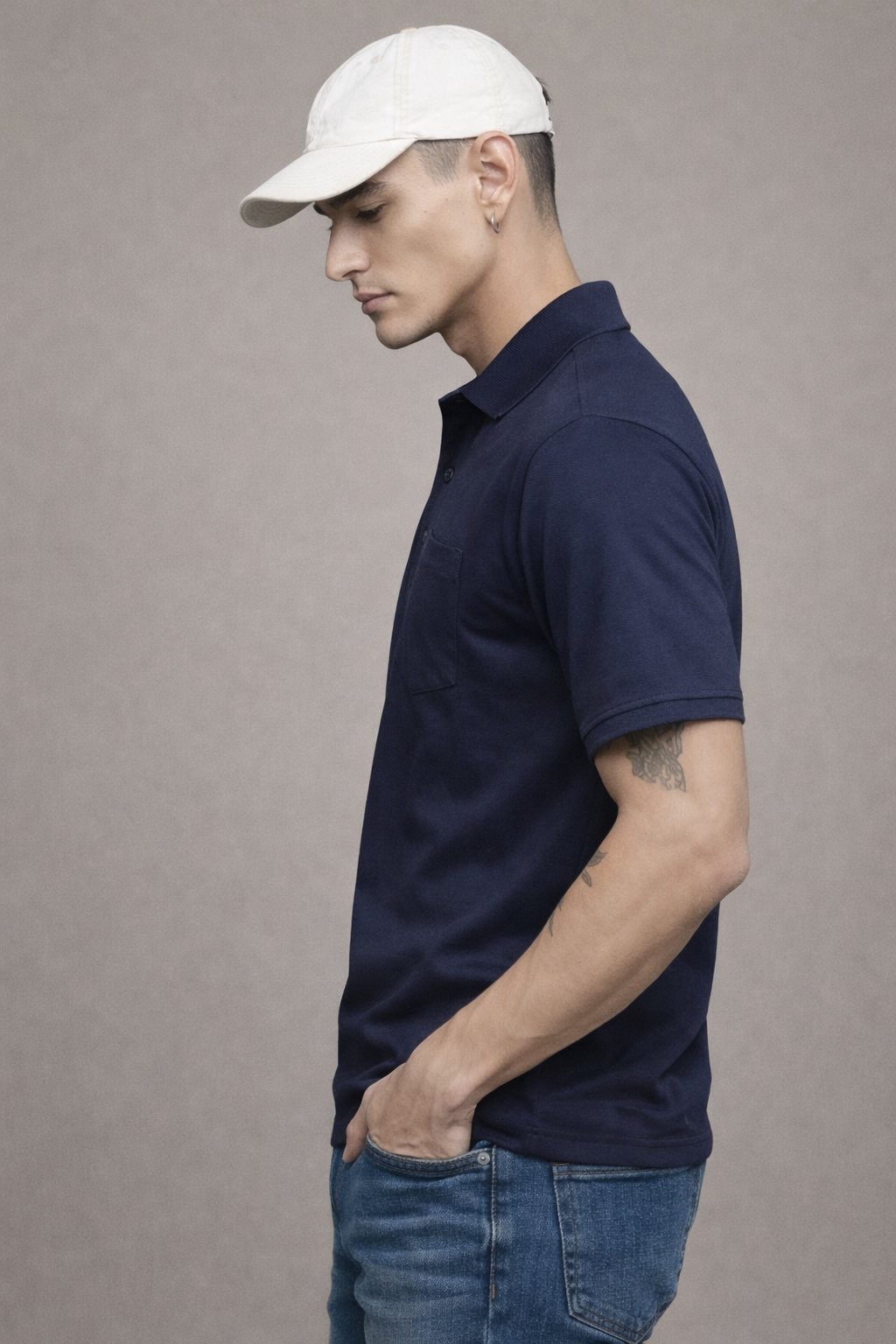 FEVERFEW Men Solid Polo Neck Cotton Blend T-Shirt  (FF-TS-1501)