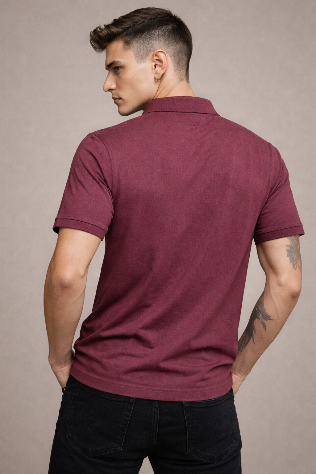FEVERFEW Men Solid Polo Neck Cotton Blend T-Shirt  (FF-TS-1501)
