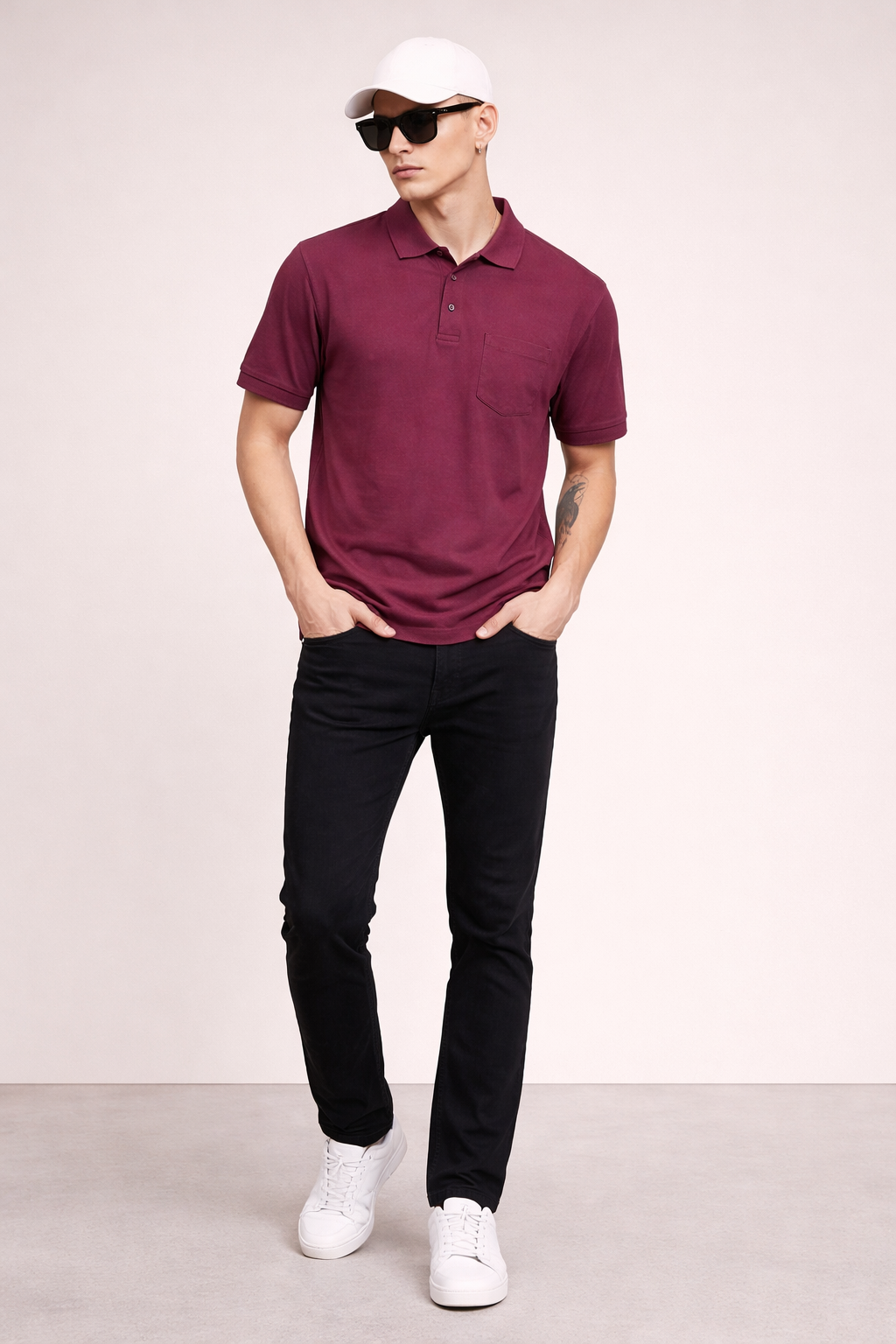FEVERFEW Men Solid Polo Neck Cotton Blend T-Shirt  (FF-TS-1501)