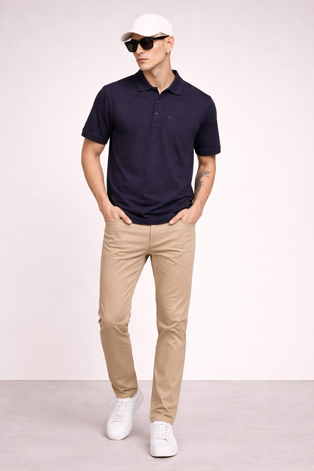 FEVERFEW Men Solid Polo Neck Cotton Blend T-Shirt  (FF-TS-1501)