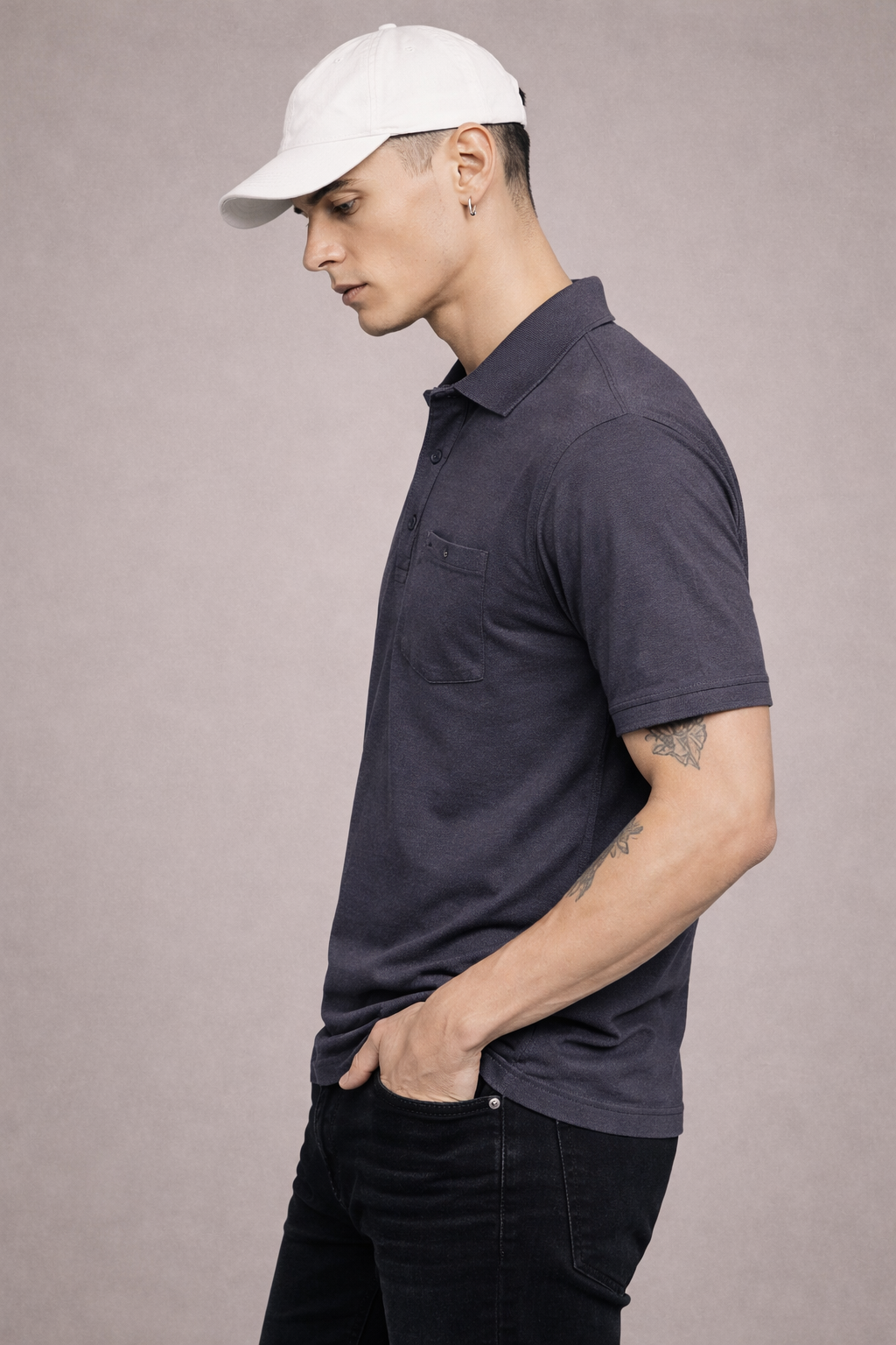 FEVERFEW Men Solid Polo Neck Cotton Blend T-Shirt  (FF-TS-1501)