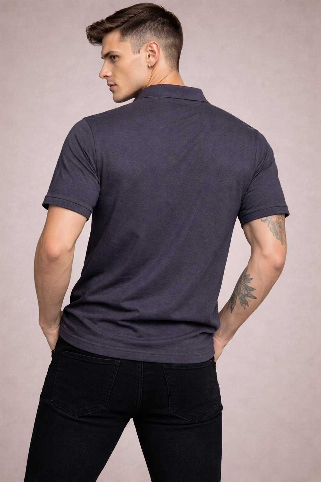 FEVERFEW Men Solid Polo Neck Cotton Blend T-Shirt  (FF-TS-1501)