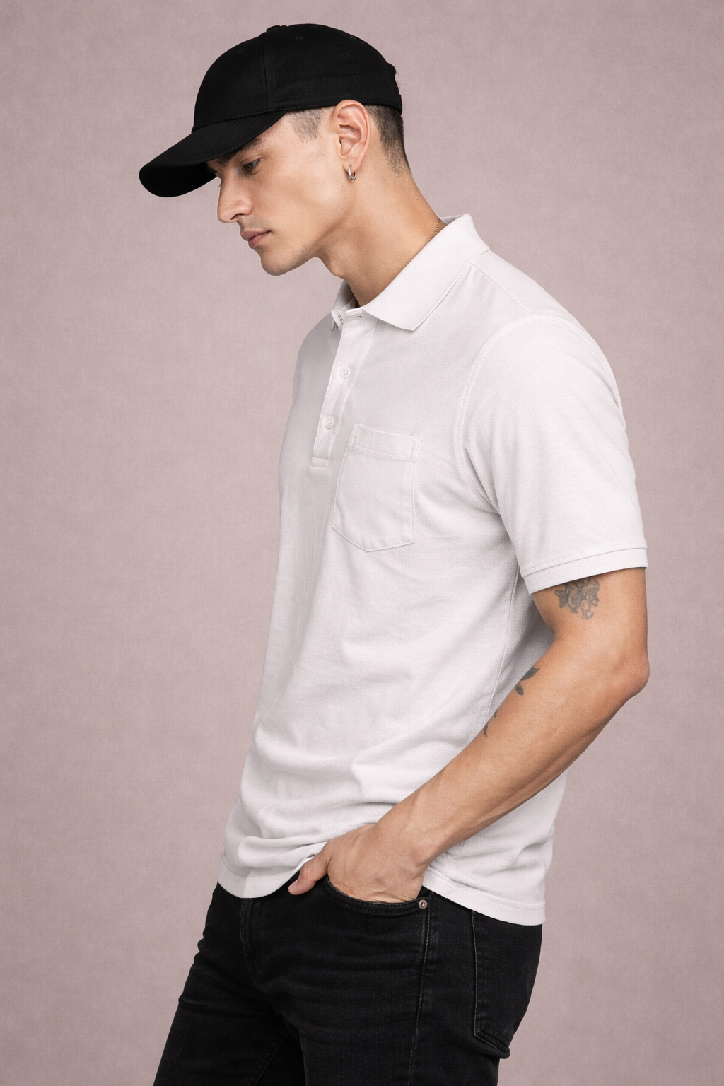 FEVERFEW Men Solid Polo Neck Cotton Blend T-Shirt  (FF-TS-1501)