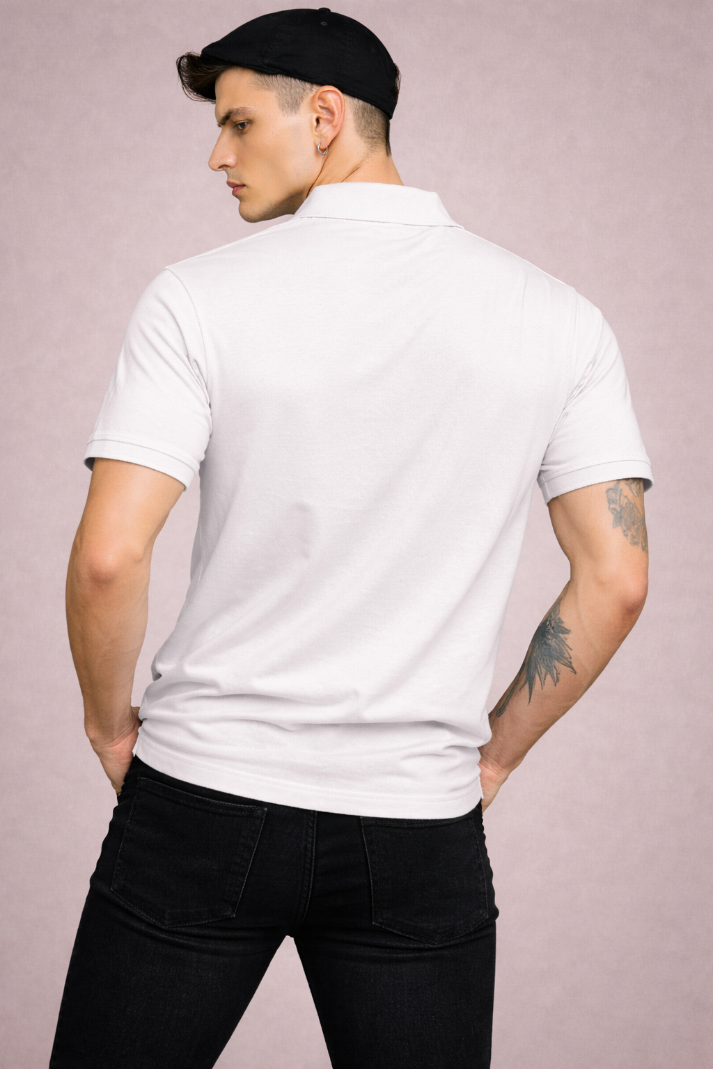 FEVERFEW Men Solid Polo Neck Cotton Blend T-Shirt  (FF-TS-1501)