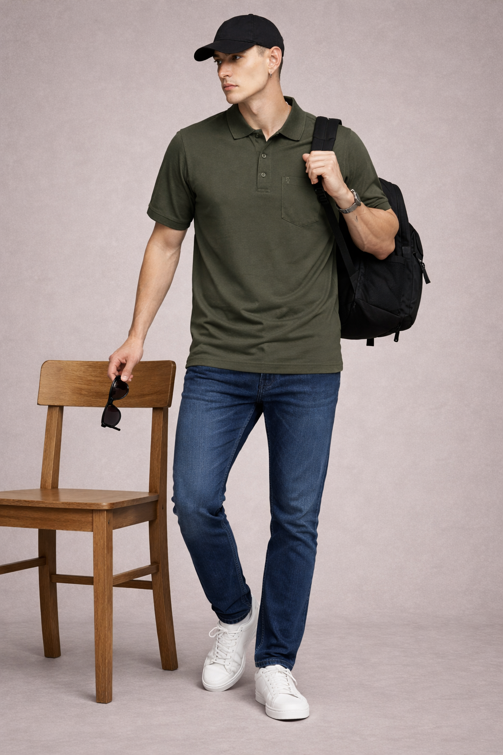 FEVERFEW Men Solid Polo Neck Cotton Blend T-Shirt  (FF-TS-1501)
