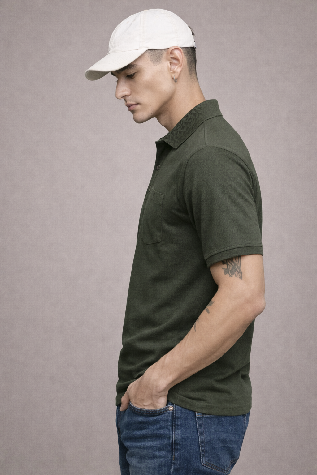 FEVERFEW Men Solid Polo Neck Cotton Blend T-Shirt  (FF-TS-1501)
