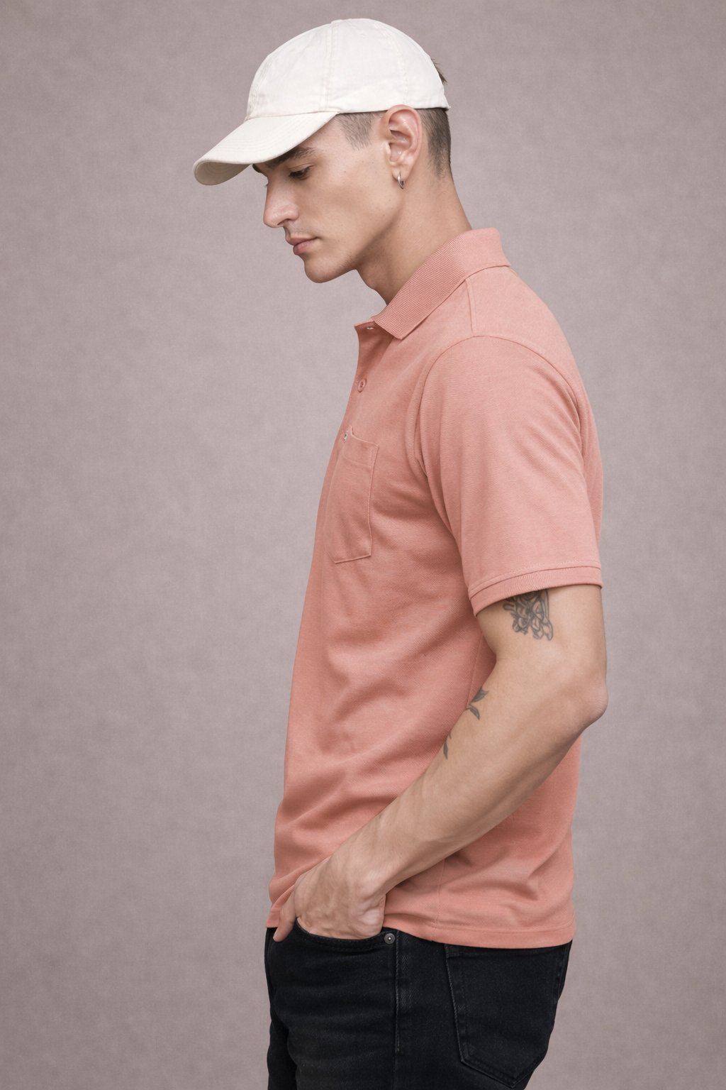 FEVERFEW Men Solid Polo Neck Cotton Blend T-Shirt  (FF-TS-1501)