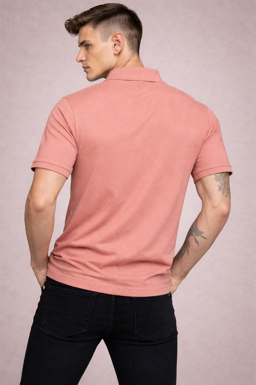 FEVERFEW Men Solid Polo Neck Cotton Blend T-Shirt  (FF-TS-1501)