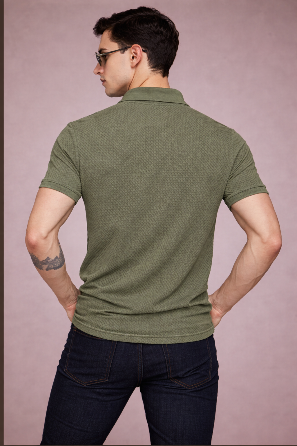 FEVERFEW Men Solid Polo Neck Cotton Blend T-Shirt (FF-TS-1700)