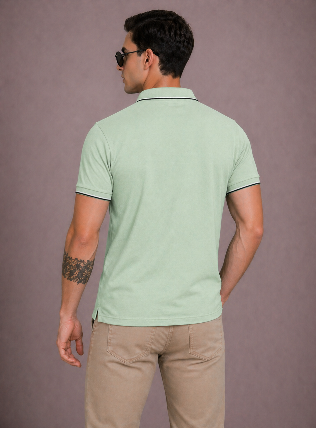 FEVERFEW Men Solid Polo Neck Cotton Blend  T-Shirt (FF-TS-1503)