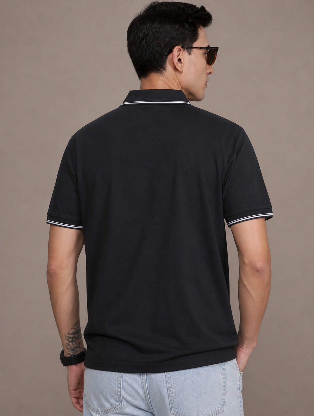 FEVERFEW Men Solid Polo Neck Cotton Blend Multicolor With Pocket T-Shirt (FF-TS-1504)