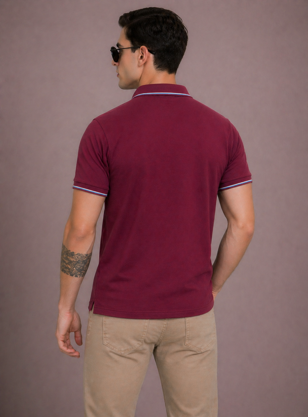 FEVERFEW Men Solid Polo Neck Cotton Blend  T-Shirt (FF-TS-1503)
