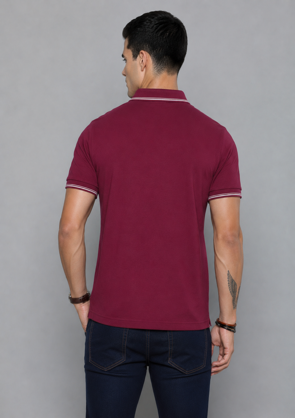 FEVERFEW Men Solid Polo Neck Cotton Blend Multicolor With Pocket T-Shirt (FF-TS-1504)