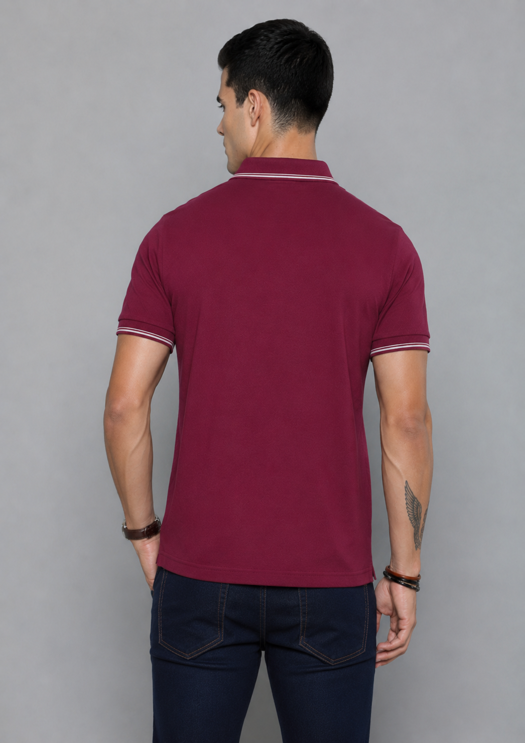FEVERFEW Men Solid Polo Neck Cotton Blend Multicolor With Pocket T-Shirt (FF-TS-1504)