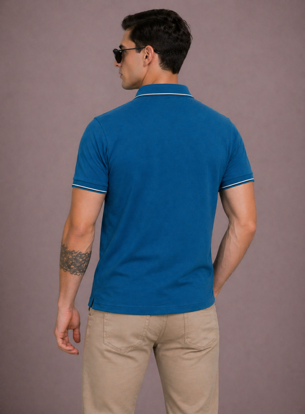 FEVERFEW Men Solid Polo Neck Cotton Blend  T-Shirt (FF-TS-1503)