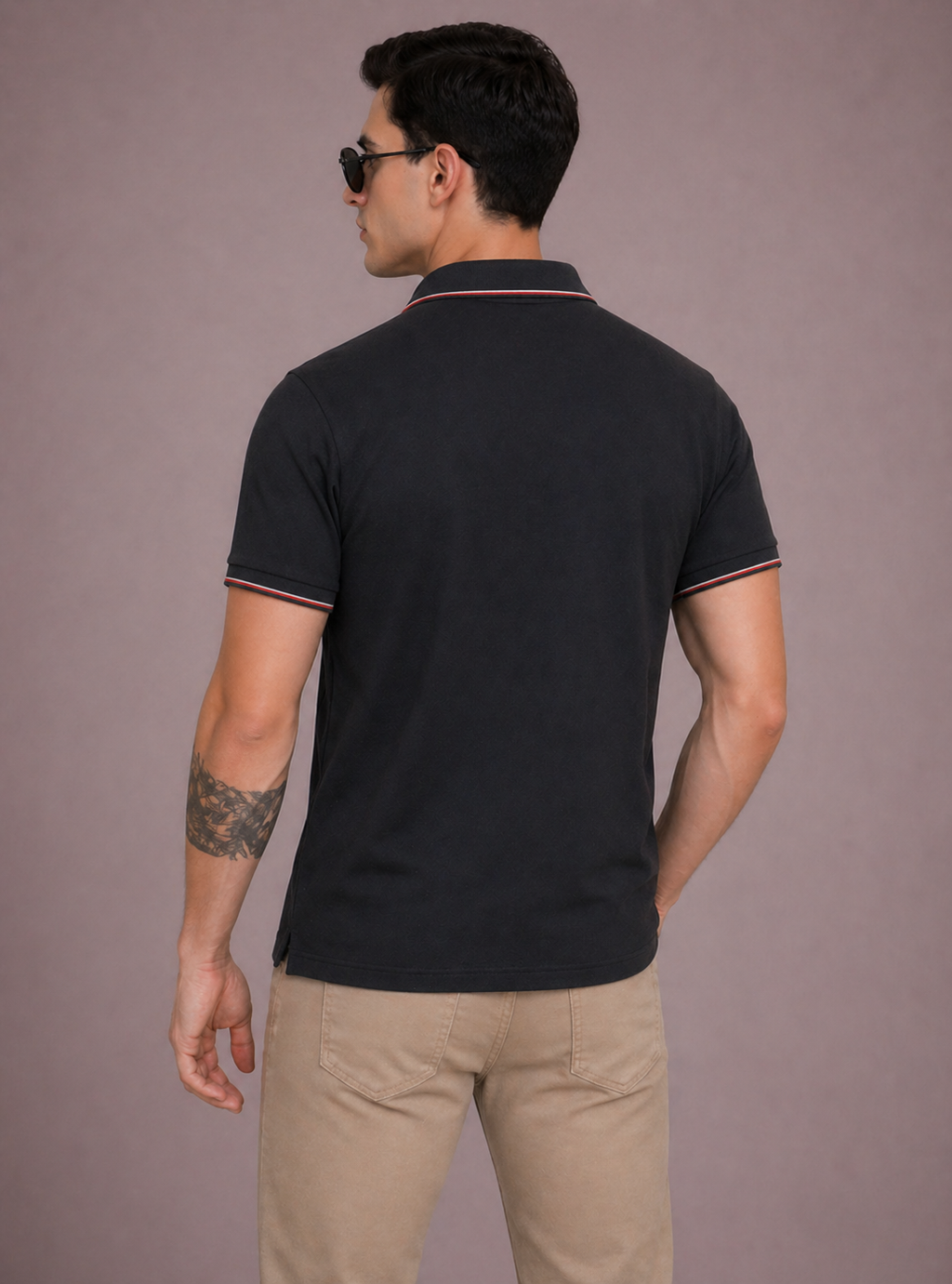 FEVERFEW Men Solid Polo Neck Cotton Blend  T-Shirt (FF-TS-1503)