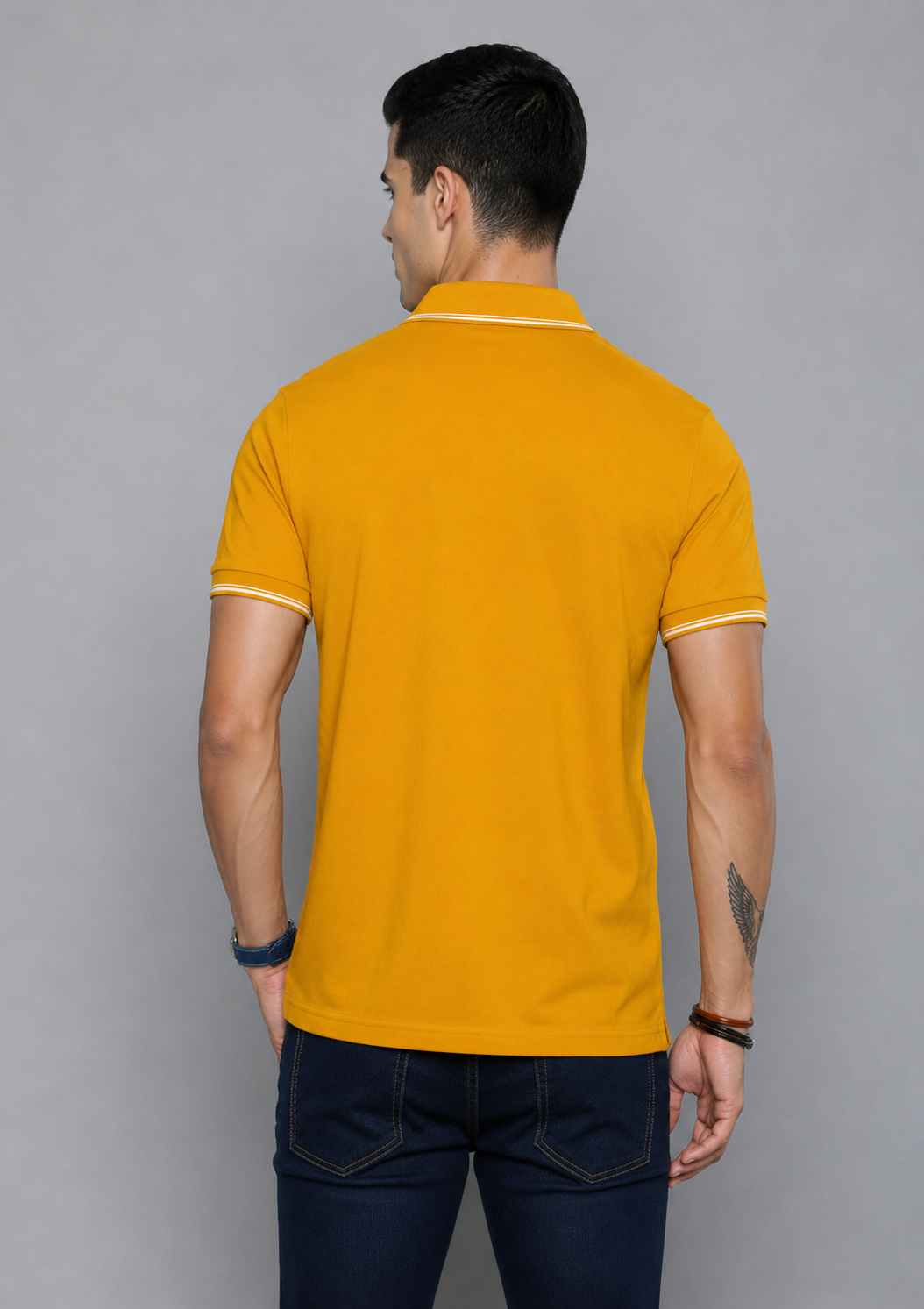FEVERFEW Men Solid Polo Neck Cotton Blend Multicolor With Pocket T-Shirt (FF-TS-1504)