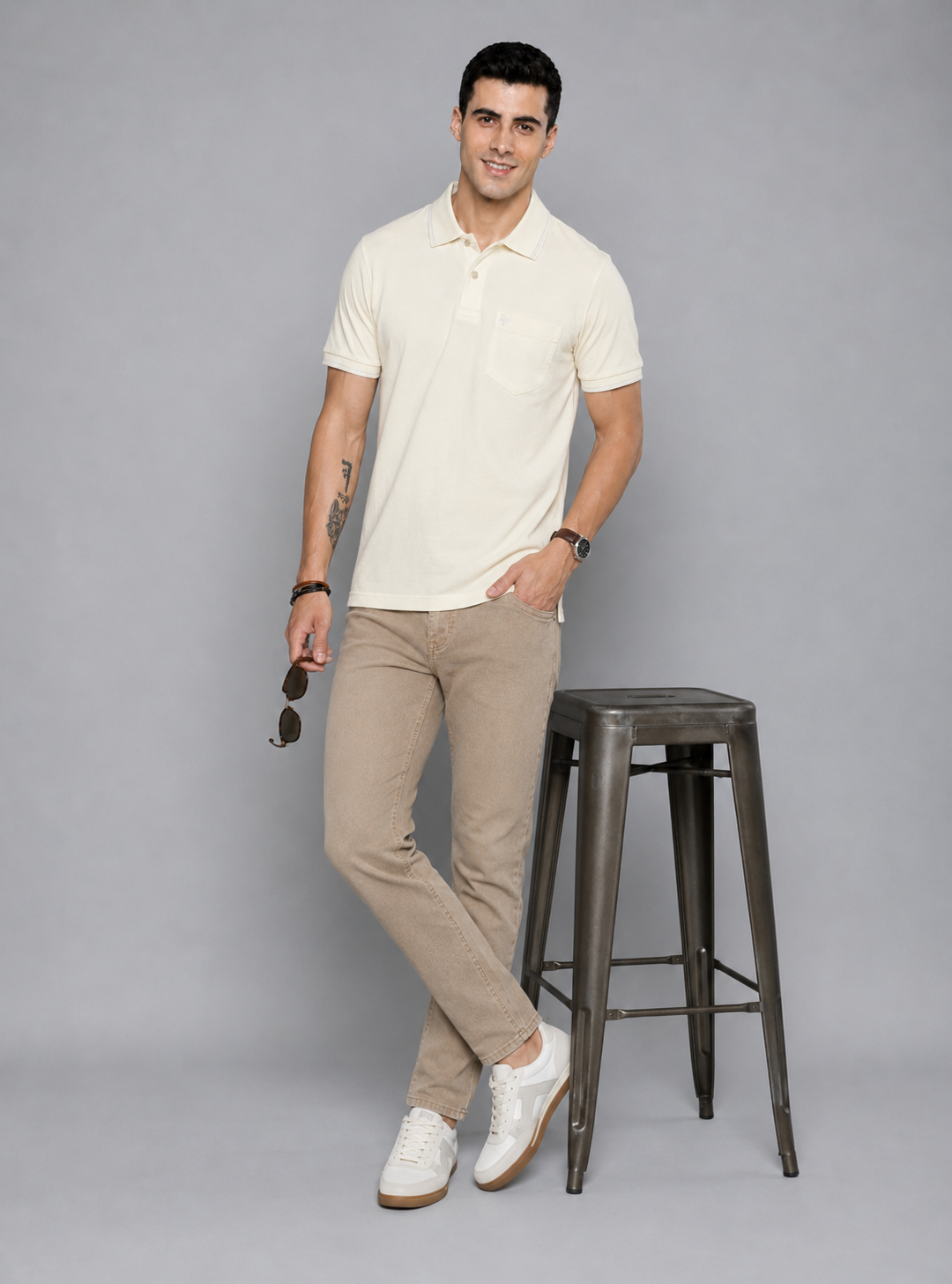 FEVERFEW Men Solid Polo Neck Cotton Blend Multicolor With Pocket T-Shirt (FF-TS-1504)