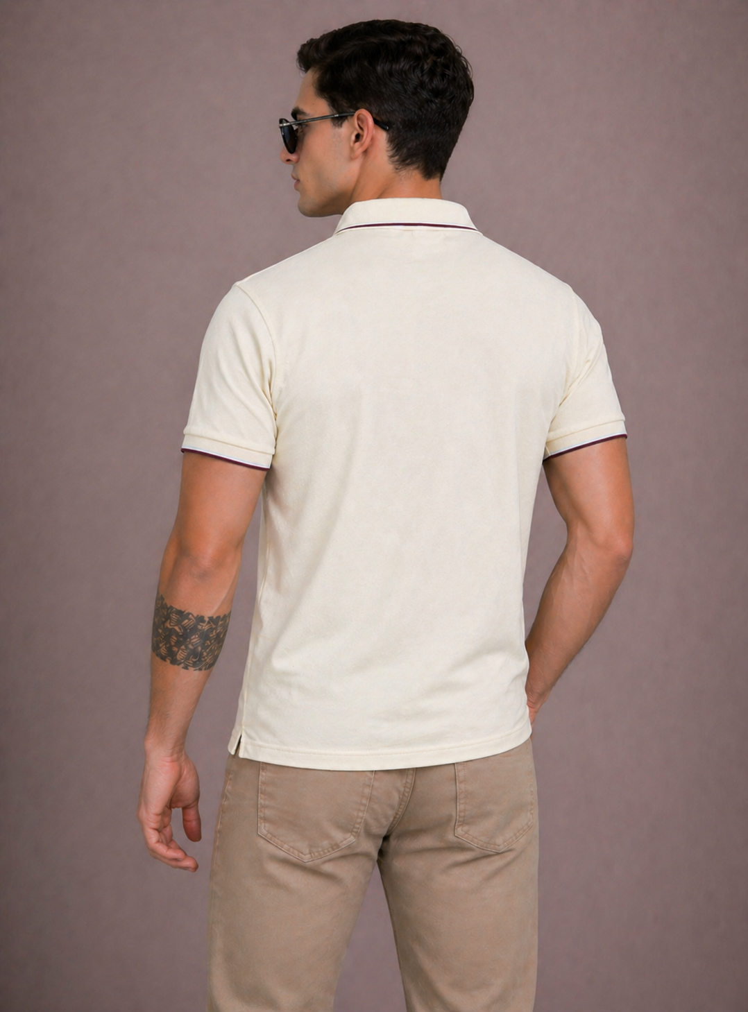 FEVERFEW Men Solid Polo Neck Cotton Blend  T-Shirt (FF-TS-1503)