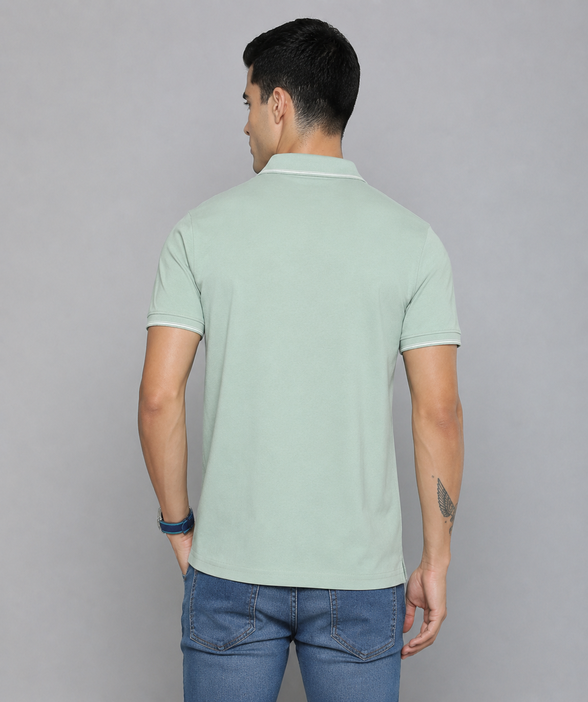FEVERFEW Men Solid Polo Neck Cotton Blend Multicolor With Pocket T-Shirt (FF-TS-1504)